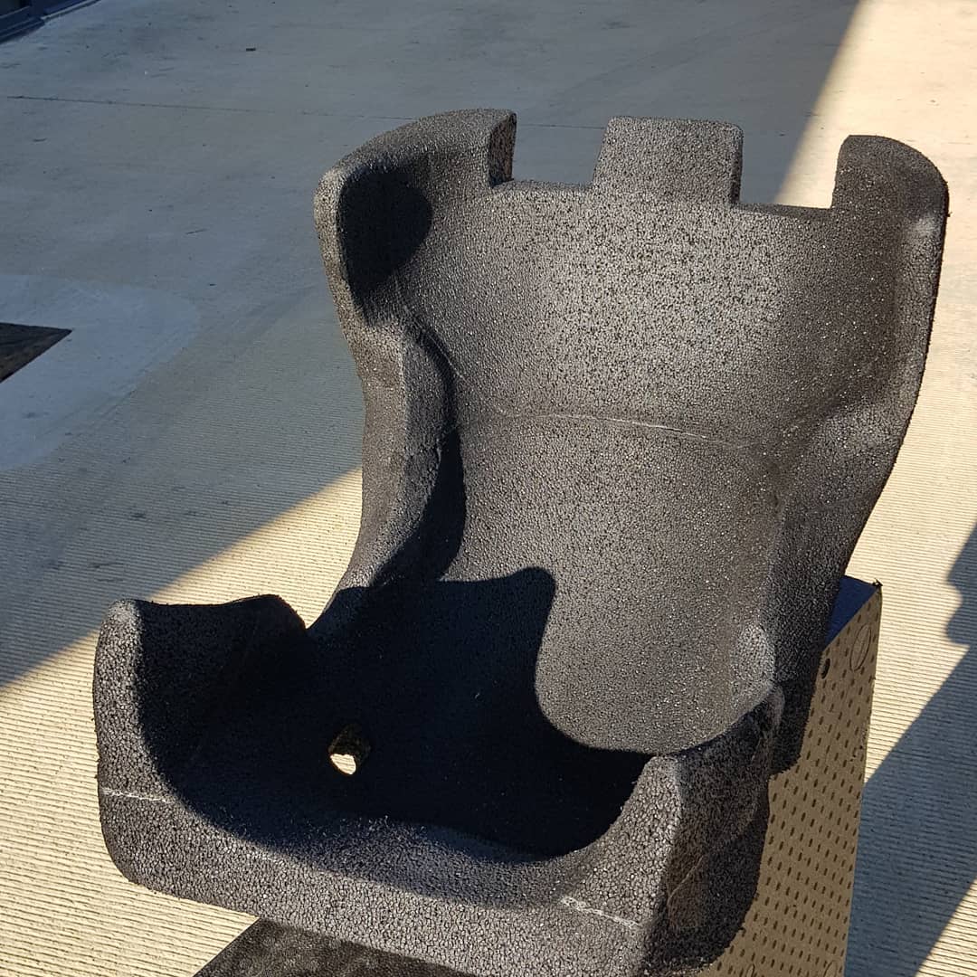 5 axis CNC machined race car seat from 3D scan data